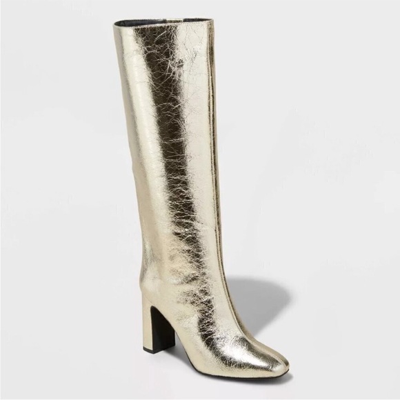 a new day Gold Heeled Boots Various Sizes - Picture 1 of 10